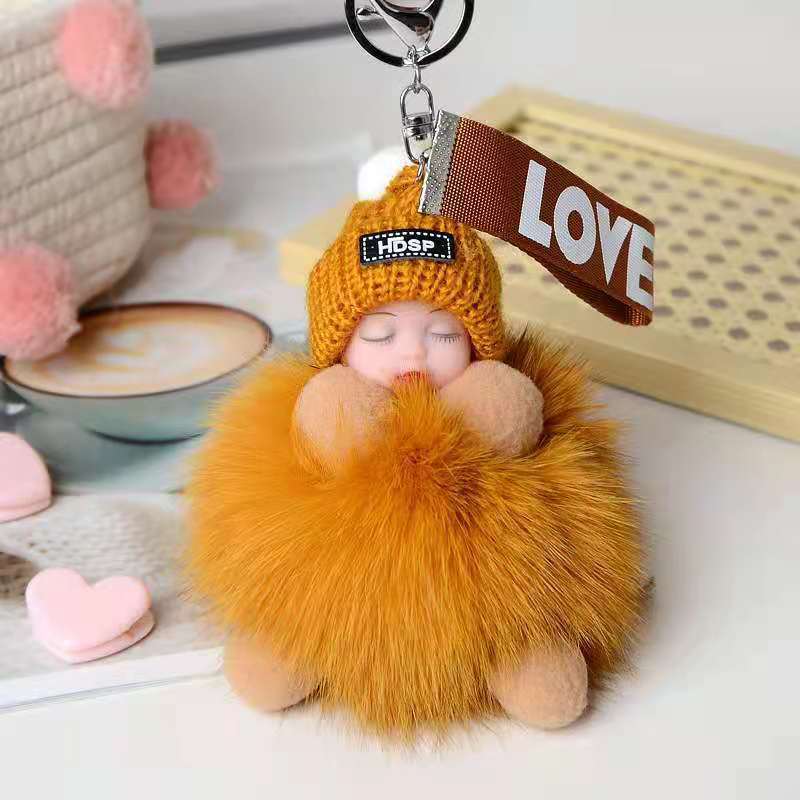 Cute Sleeping Doll Plush Doll Keychain Pendant Backpack