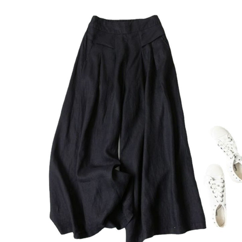 Women's High Waist Thin Slim Ninth Palazzo Long Pants