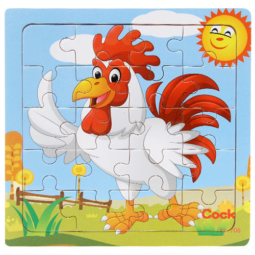 Children's poultry animal wooden puzzle