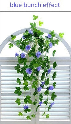 Simulation Plant Morning Glory Ratten For Wall Hanging Decoration