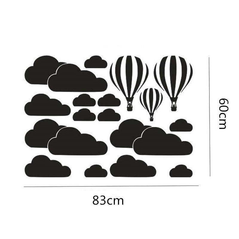 Hot air balloon white cloud wall stickers