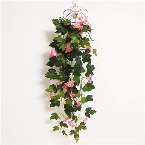 Simulation Plant Morning Glory Ratten For Wall Hanging Decoration