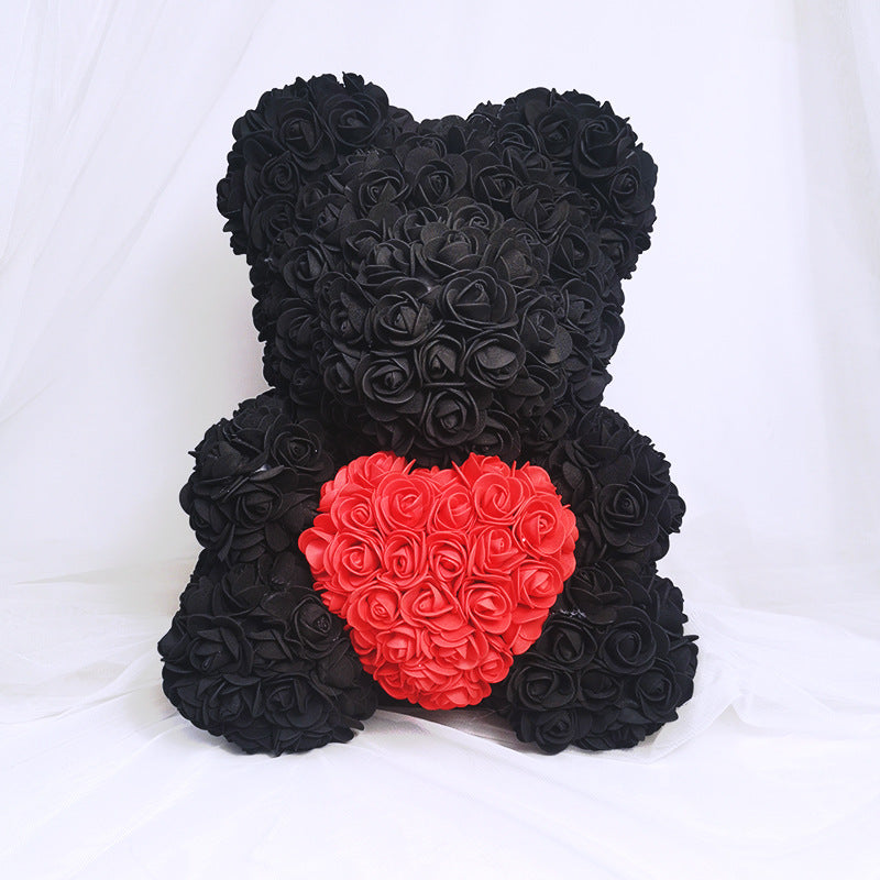 25cm Cute Flower Rose Bear Handmade Valentines Day Gift