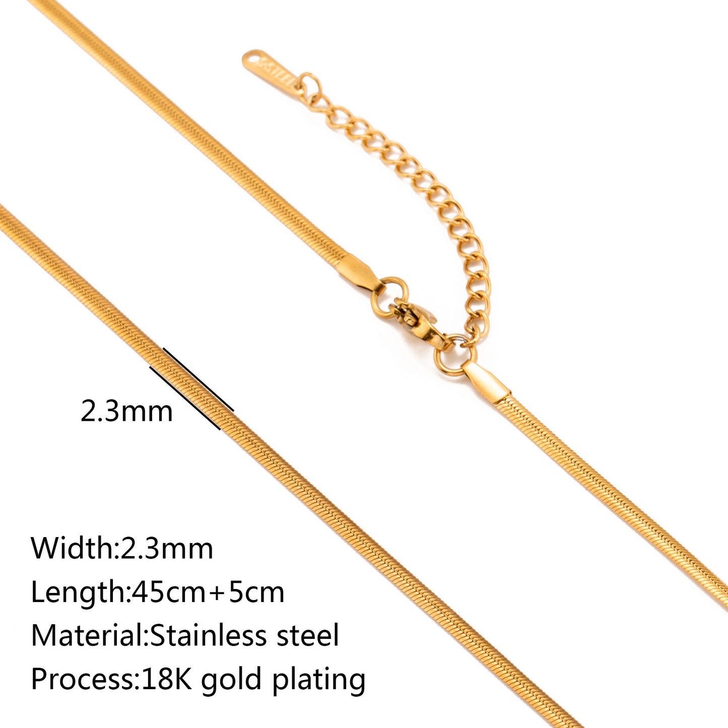 Stainless Steel Vacuum Vapor Plating 18K Gold Color Protection Lip Chain Accessories