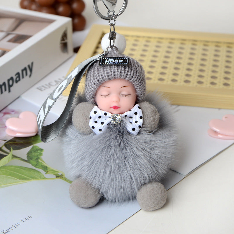 Cute Sleeping Doll Plush Doll Keychain Pendant Backpack