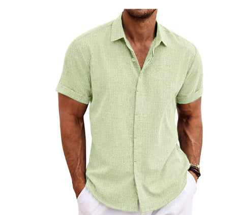 Men's Linen Short Sleeved T-shirt Loose Fitting