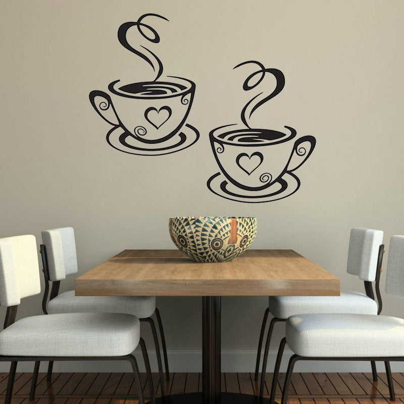 Cup Coffee Removable Wall Sticker Decorative Painting