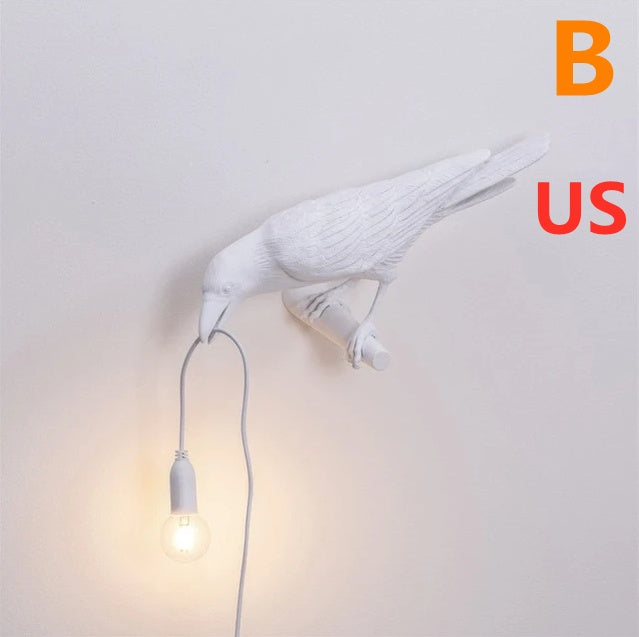 Creative Auspicious Bird Resin Wall Lamp Decoration