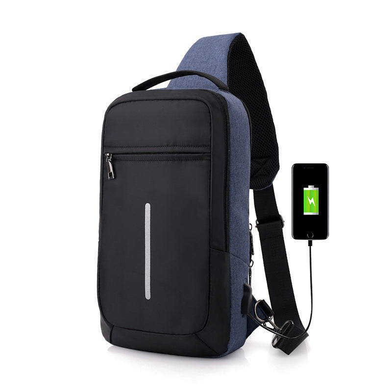 Anti-theft USB charging chest bag with you