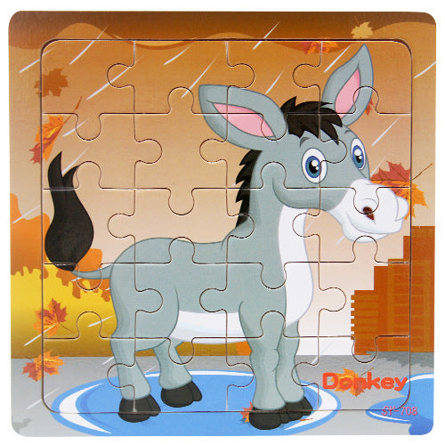 Children's poultry animal wooden puzzle