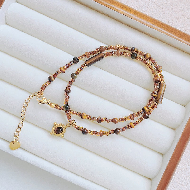 Autumn And Winter Maillard Color Necklace For Women