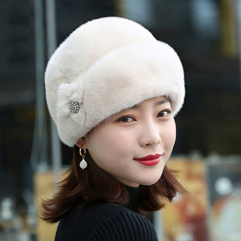 Fur Hat Female Winter Artificial Mink Hair Top Hat