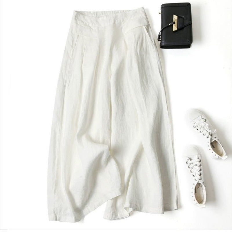 Women's High Waist Thin Slim Ninth Palazzo Long Pants