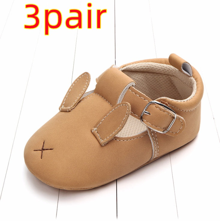 Spring and autumn cartoon animal baby shoes matte leather non-slip soft bottom