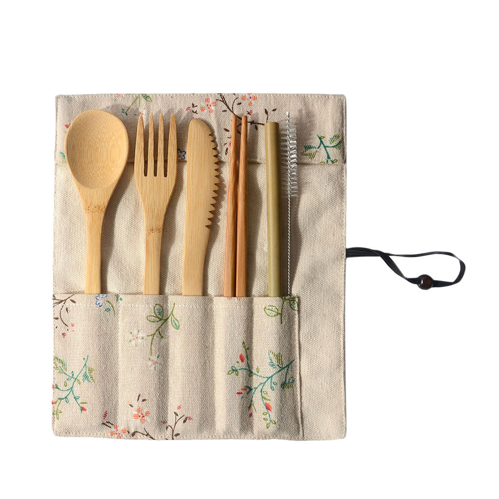 Portable Bamboo Tableware 6-Piece Set