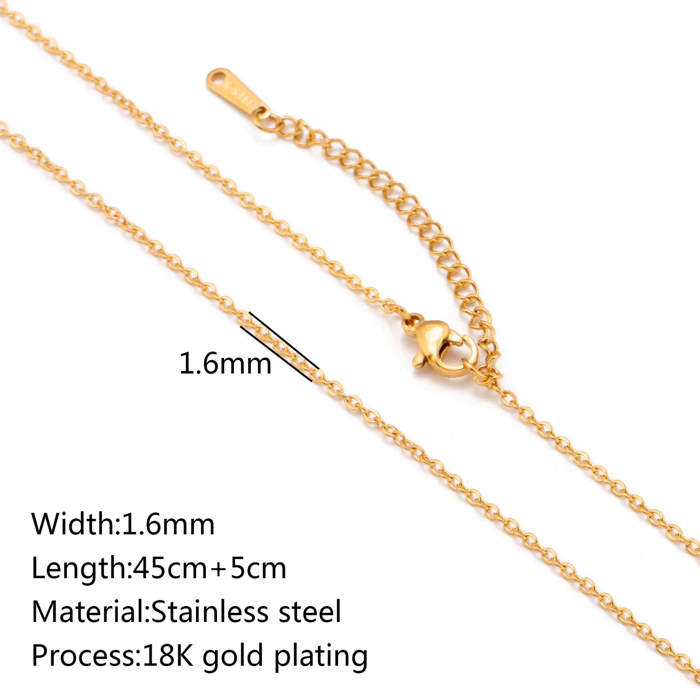 Stainless Steel Vacuum Vapor Plating 18K Gold Color Protection Lip Chain Accessories