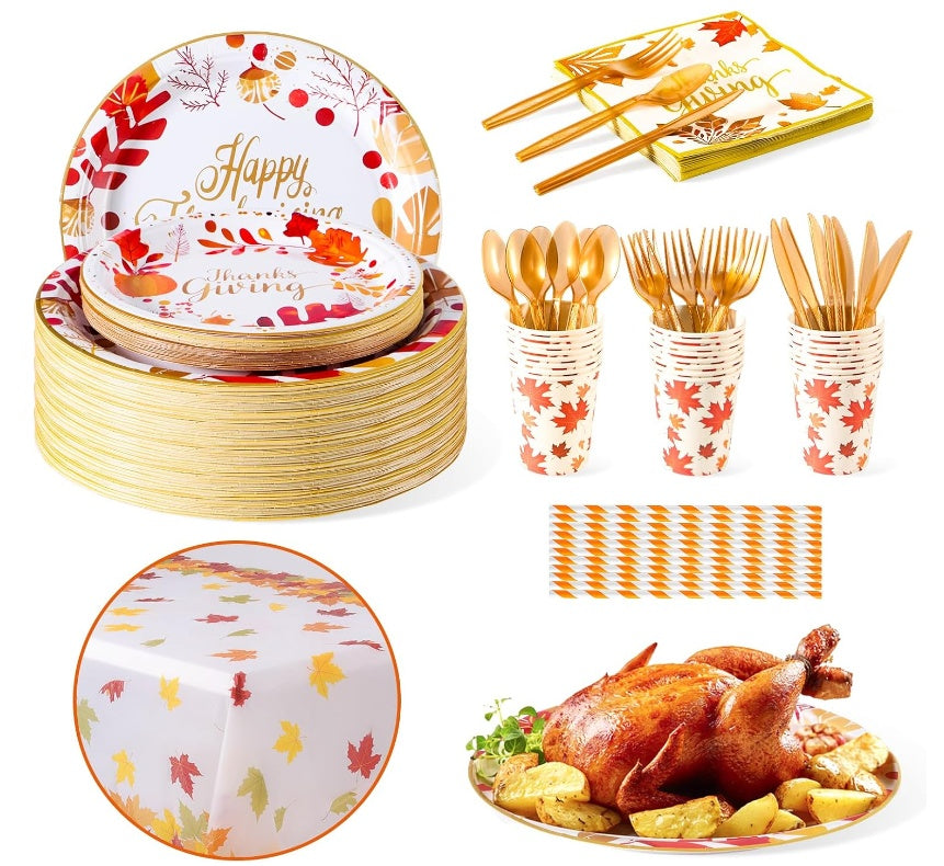 Thanksgiving Plates And Napkins Party Supplies Tableware Set