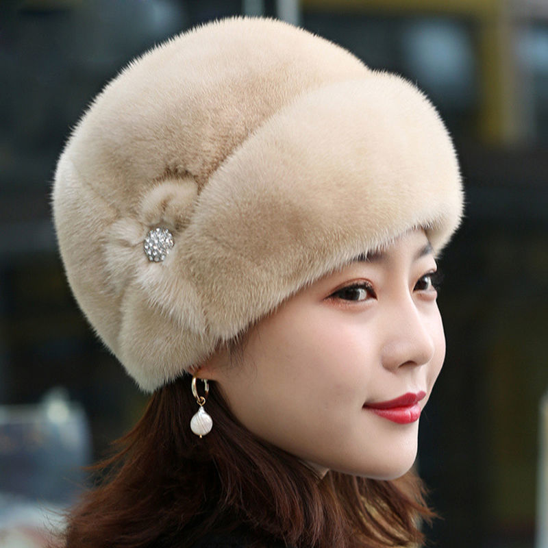 Fur Hat Female Winter Artificial Mink Hair Top Hat