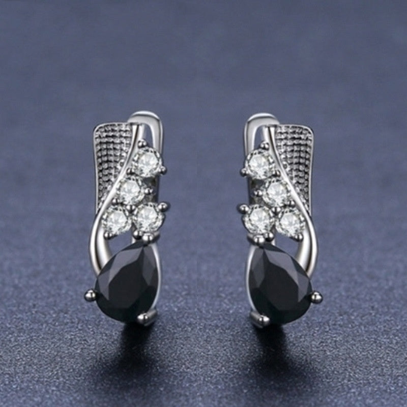 Korean Style Creative Drop-shaped Earrings Micro Rhinestone