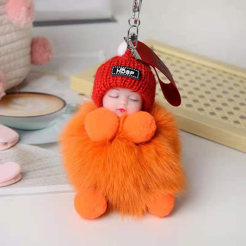 Cute Sleeping Doll Plush Doll Keychain Pendant Backpack