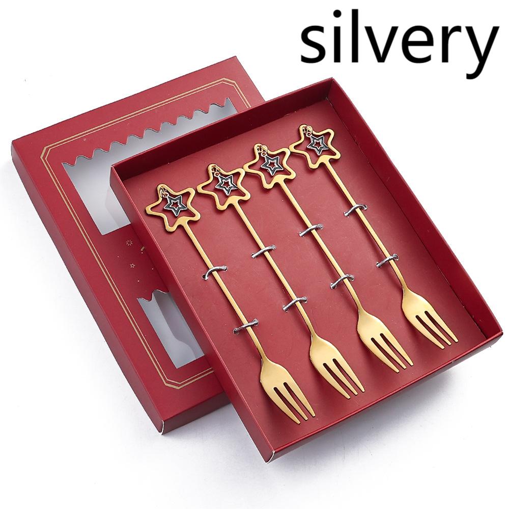 Golden Five-pointed Star Fork Holiday Gift