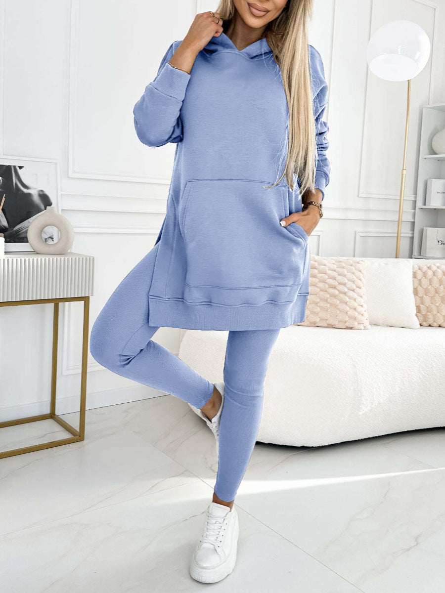 Sports Casual Hooded Sweater Thickened Underwear Leggings Two-piece Suit