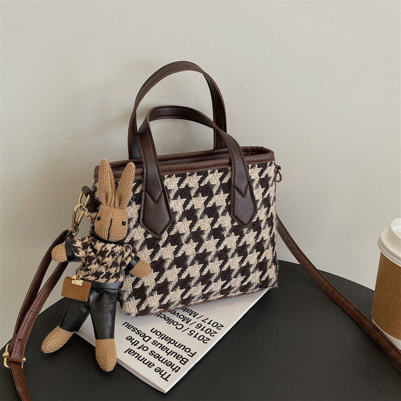 All-match Houndstooth Shoulder Portable Messenger Bag