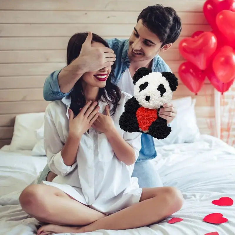 Artificial Foam Flowers Rose Panda Girlfriend Valentines Day Anniversary Christmas Gift Birthday Present Wedding Decoration