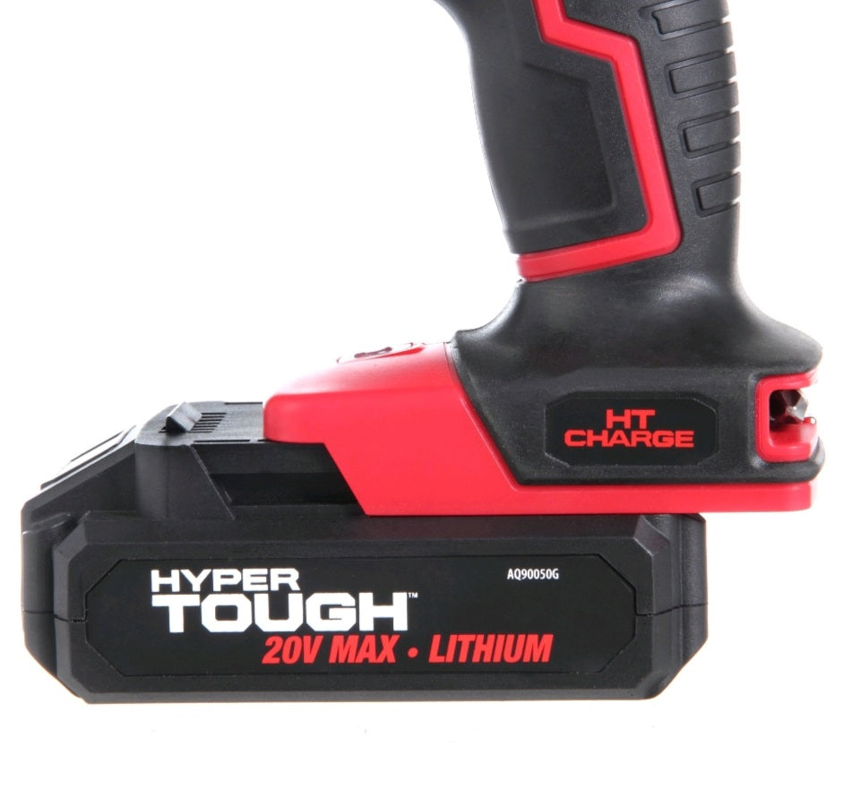 Hyper Tough 20V Max Lithium-Ion Cordless Drill, 3/8 inch Chuck, Variable Speed, with 1.5Ah Lithium-i