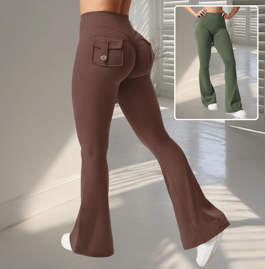 Yoga Fitness Flared Pants With Pockets Ins Fashion