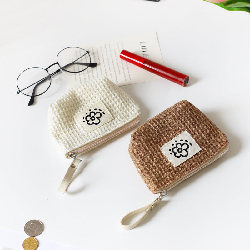 Women's Cute Simple Waffle Storage Bag