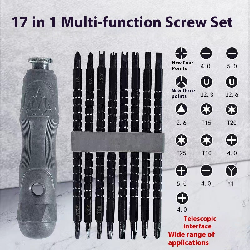 Multifunctional 17-in-one Strong Magnetic Special-shaped Screwdriver Set