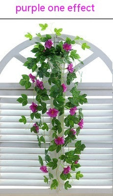 Simulation Plant Morning Glory Ratten For Wall Hanging Decoration