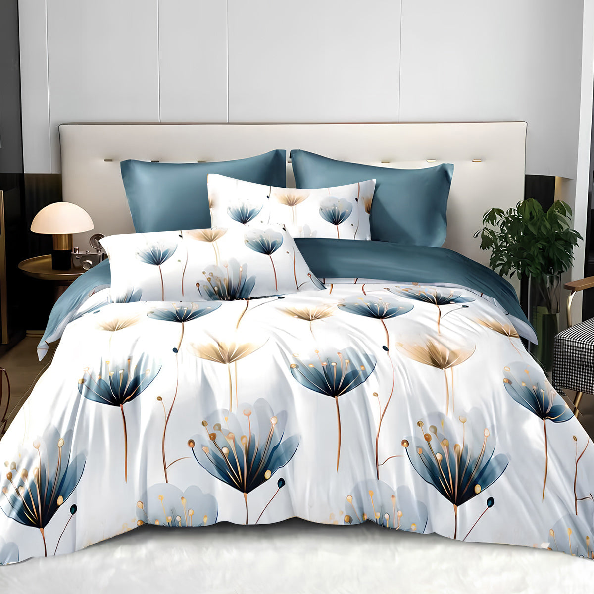 3-Piece Set Of Simple And Fresh Blue And