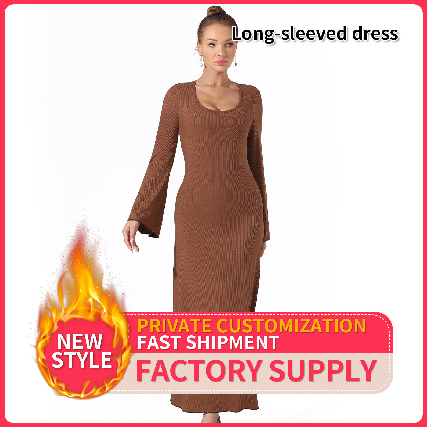 Women's Fashion Simple Solid Color Dress