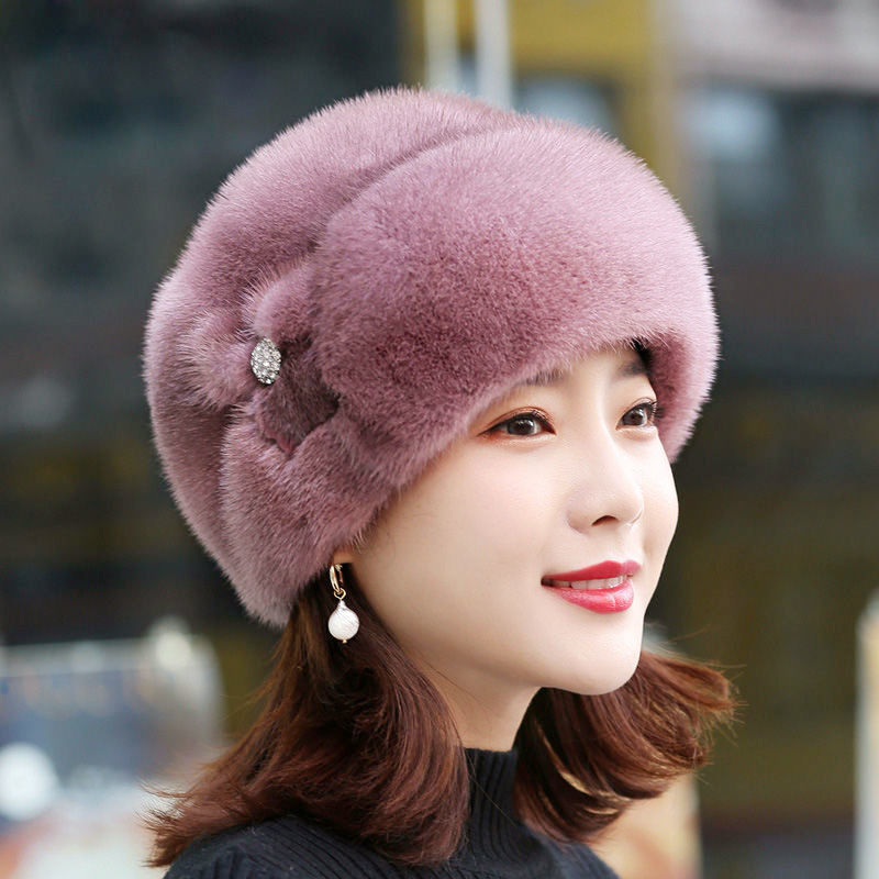 Fur Hat Female Winter Artificial Mink Hair Top Hat