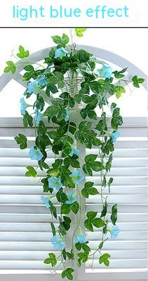 Simulation Plant Morning Glory Ratten For Wall Hanging Decoration