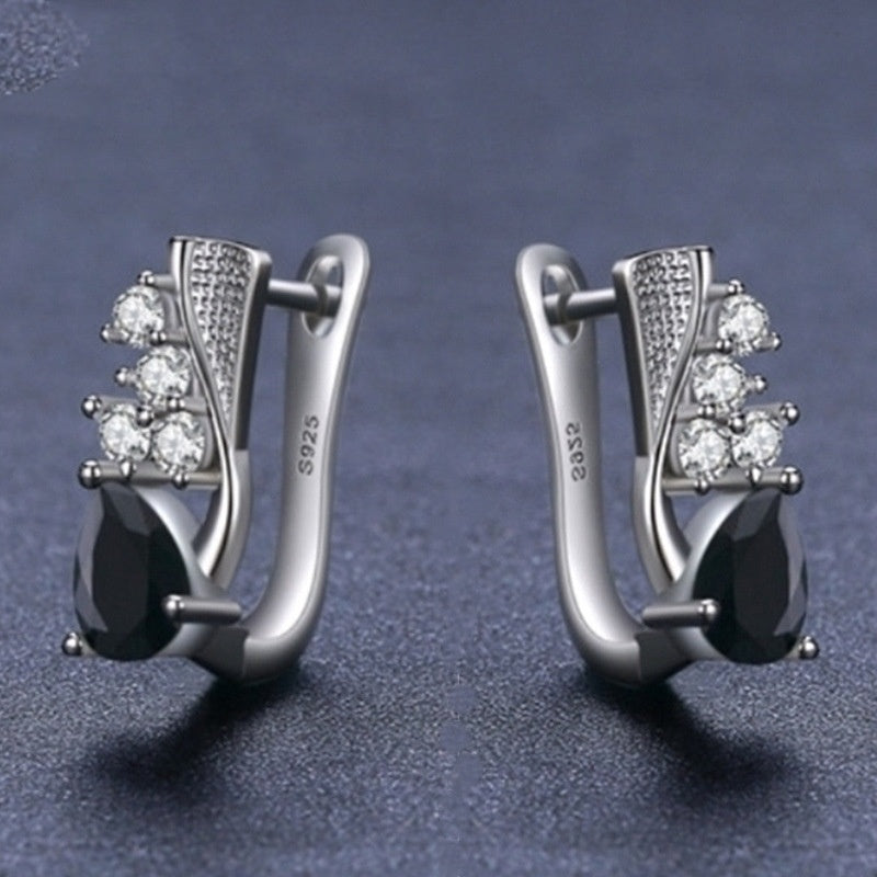 Korean Style Creative Drop-shaped Earrings Micro Rhinestone