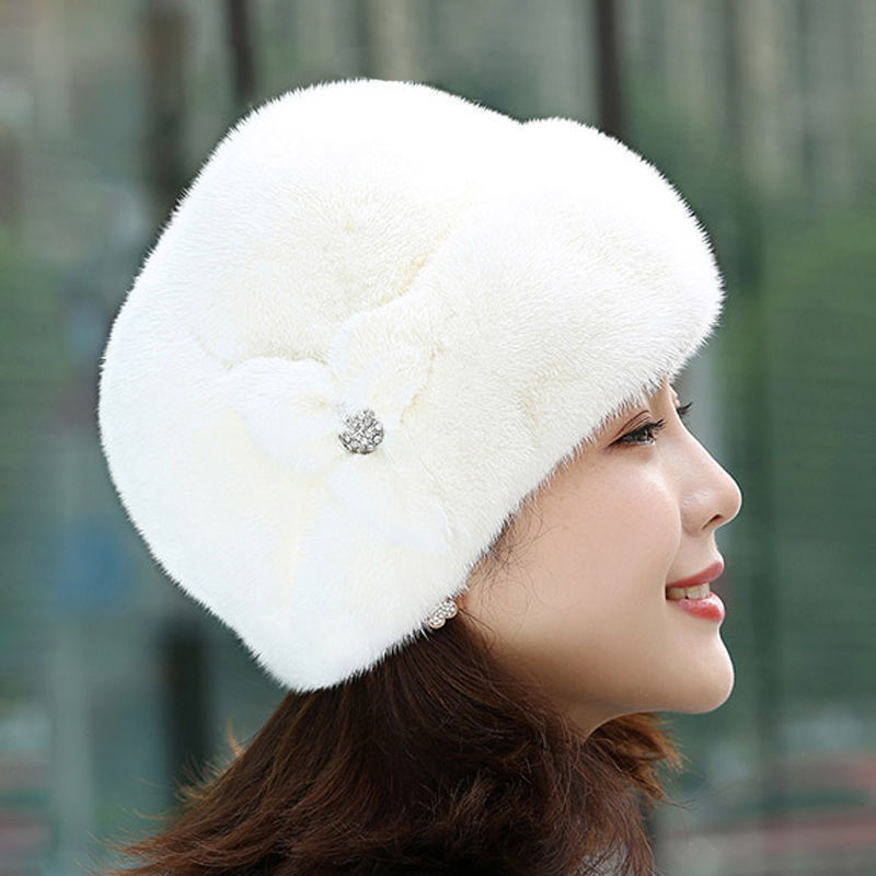 Fur Hat Female Winter Artificial Mink Hair Top Hat