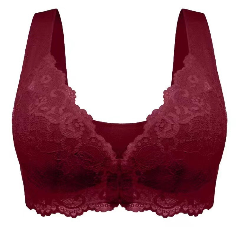 Women's Non-steel Ring Gathered Breathable Lace Bra