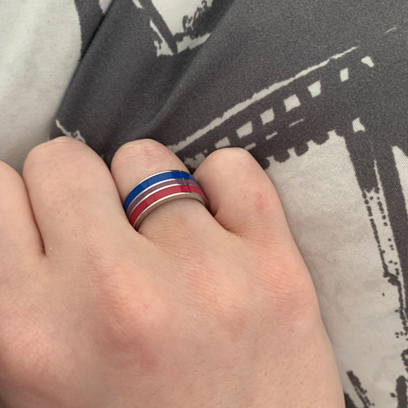 Bisexual Pride Stainless Steel Ring Europe