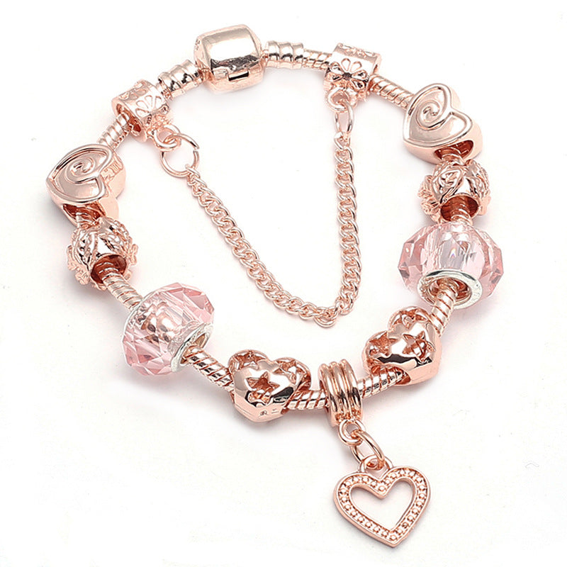 Women's Love Geometric Rose Gold Bracelet