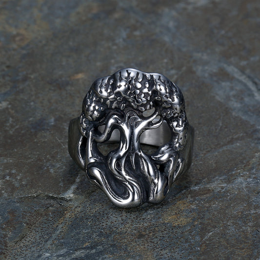 Tree Of Life Shape Religious Totem Titanium Ring