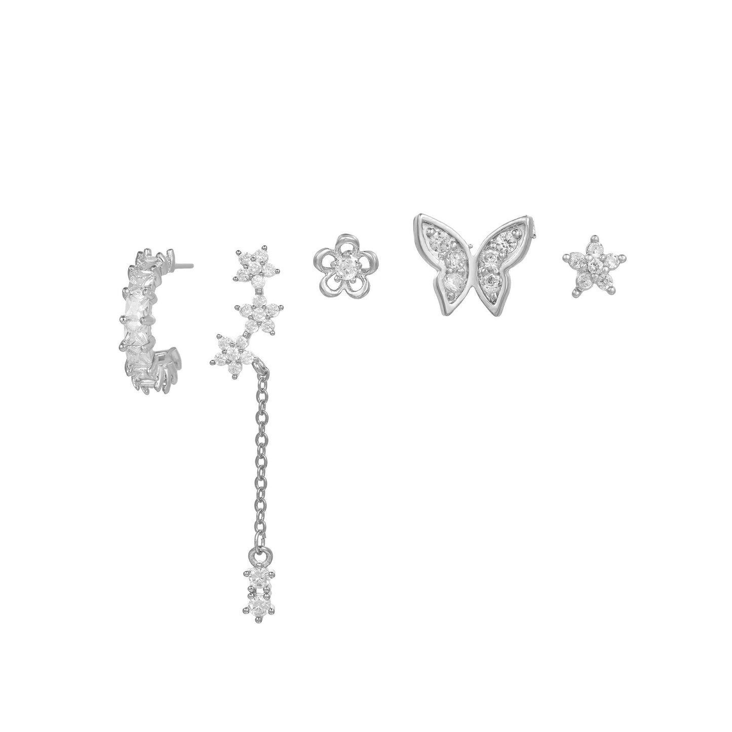 Romantic Star And Moon Series Popular Butterfly Earrings