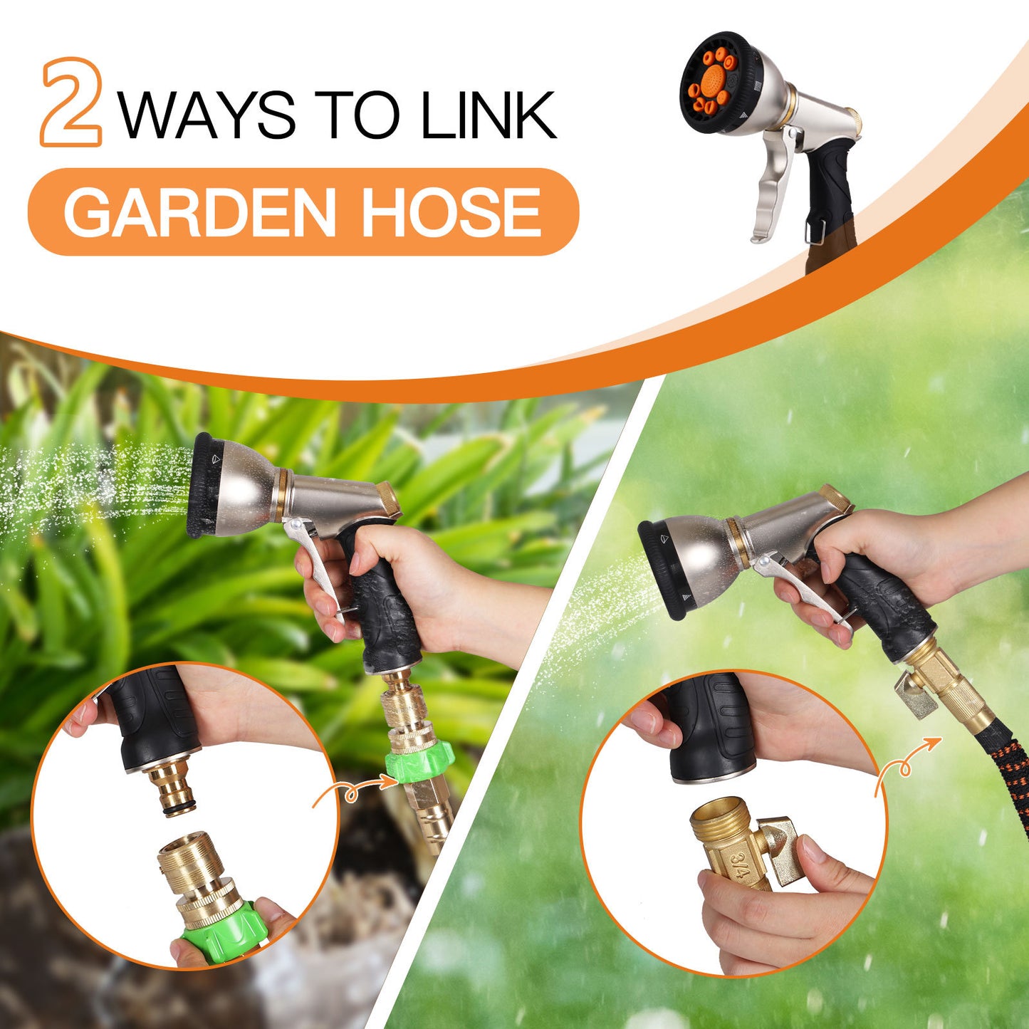 Home Fashion Simple 9 Function Garden Hose Spray Gun