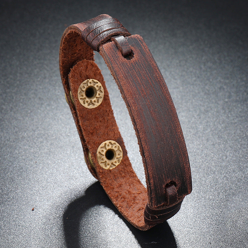 Leather BraceletCreative Light Board Multi-layer Cowhide Bracelet Adjustable