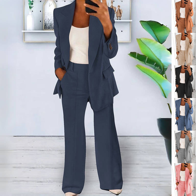 Ins Button Casual Suit Fashion Long-Sleeved Lapel Blazer