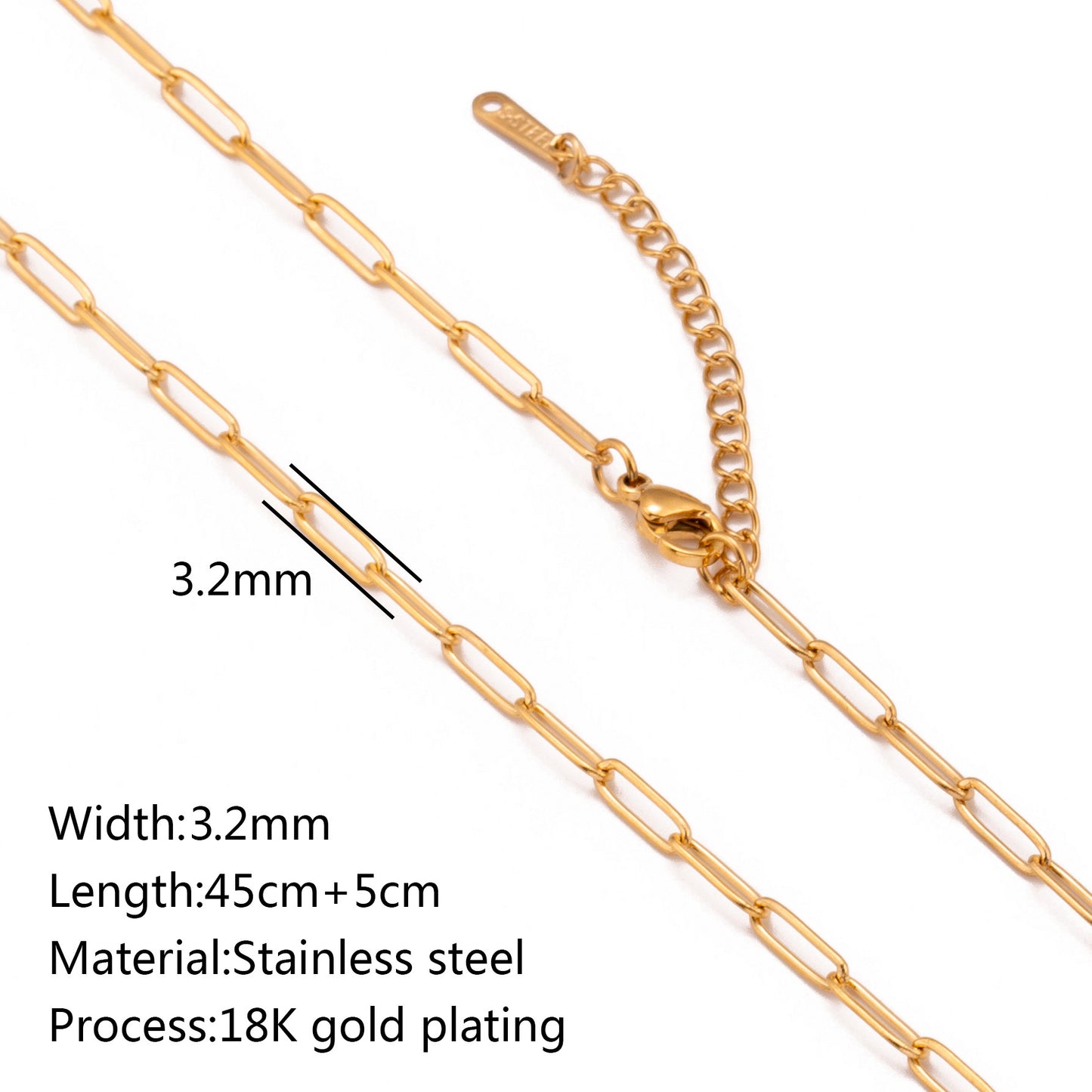 Stainless Steel Vacuum Vapor Plating 18K Gold Color Protection Lip Chain Accessories