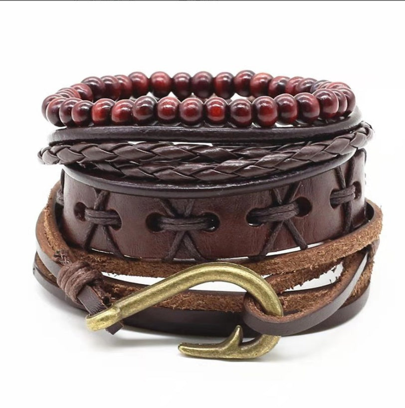 Men's Leather Vintage Braided Bracelet