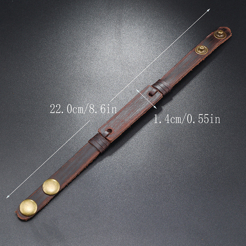 Leather BraceletCreative Light Board Multi-layer Cowhide Bracelet Adjustable